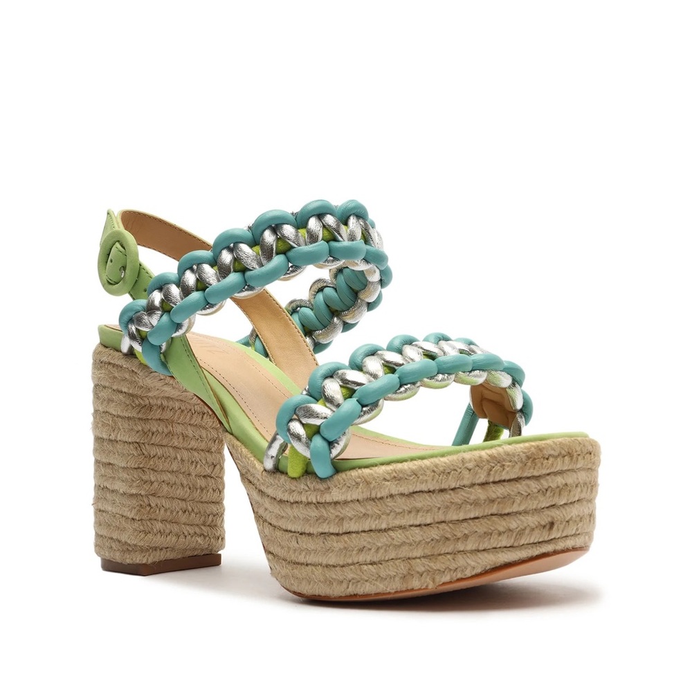 Schutz Juliet Plataform Suede & Leather Sandal 8.5